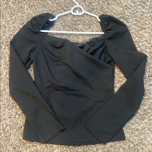 Black Puff Sleeve Blouse